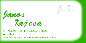 janos kajcsa business card